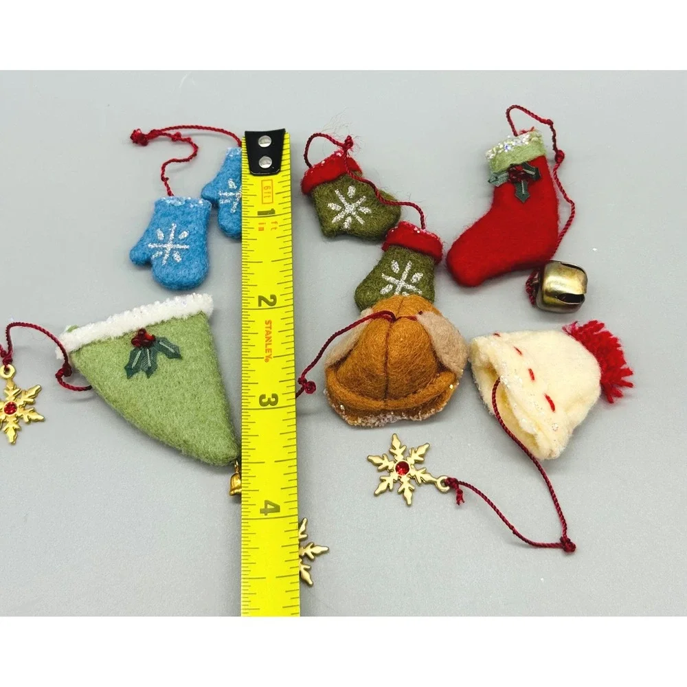 Hallmark Keepsake Ornament‎ A Visit From Santa Lot of 3 Chalkware Felt 2003